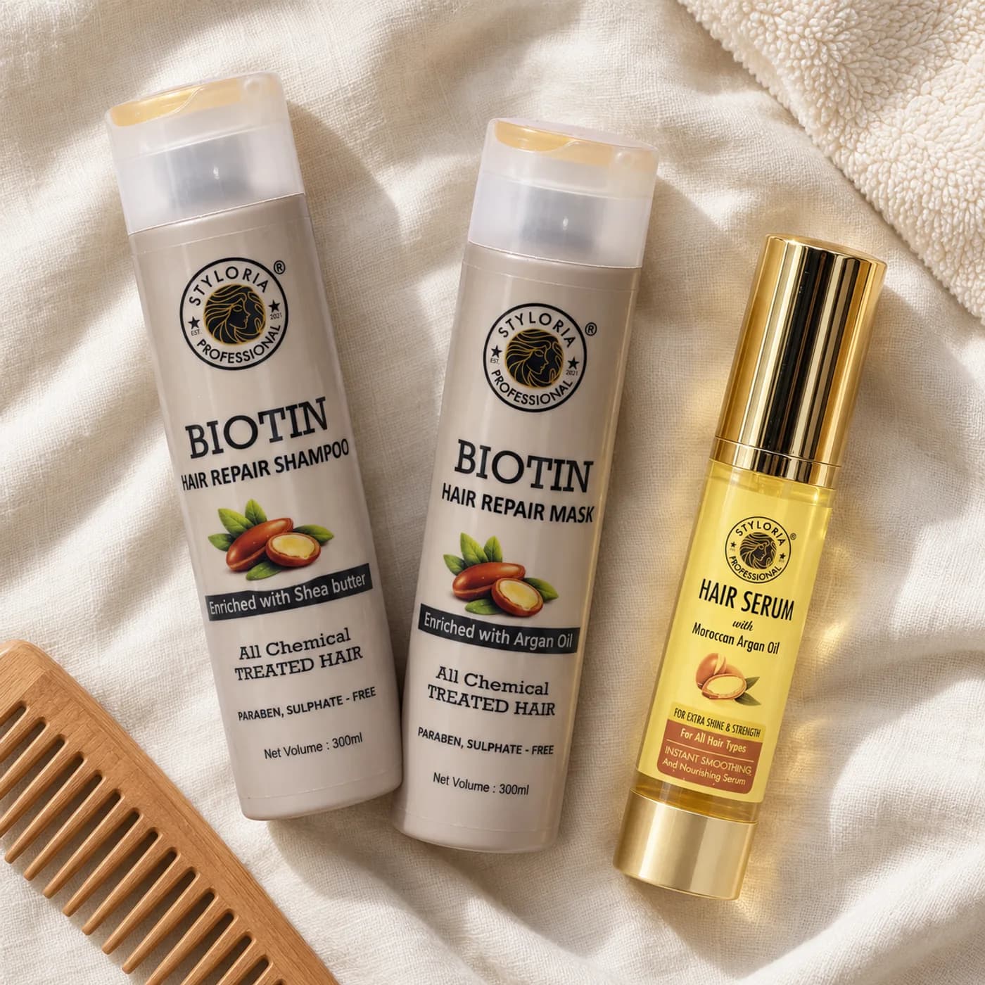 Styloria Professional Biotin Repair Trio 2 × 300 ml + 50 ml, image 2