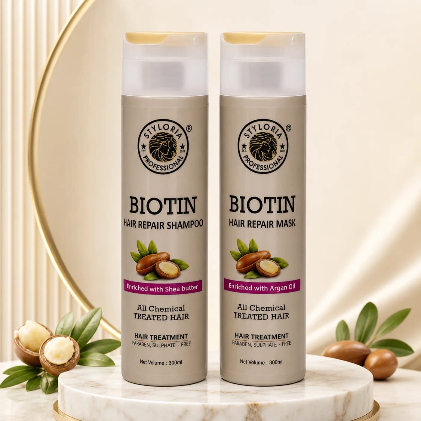 Styloria Professional Biotin Repair Trio 2 × 300 ml + 50 ml, image 3
