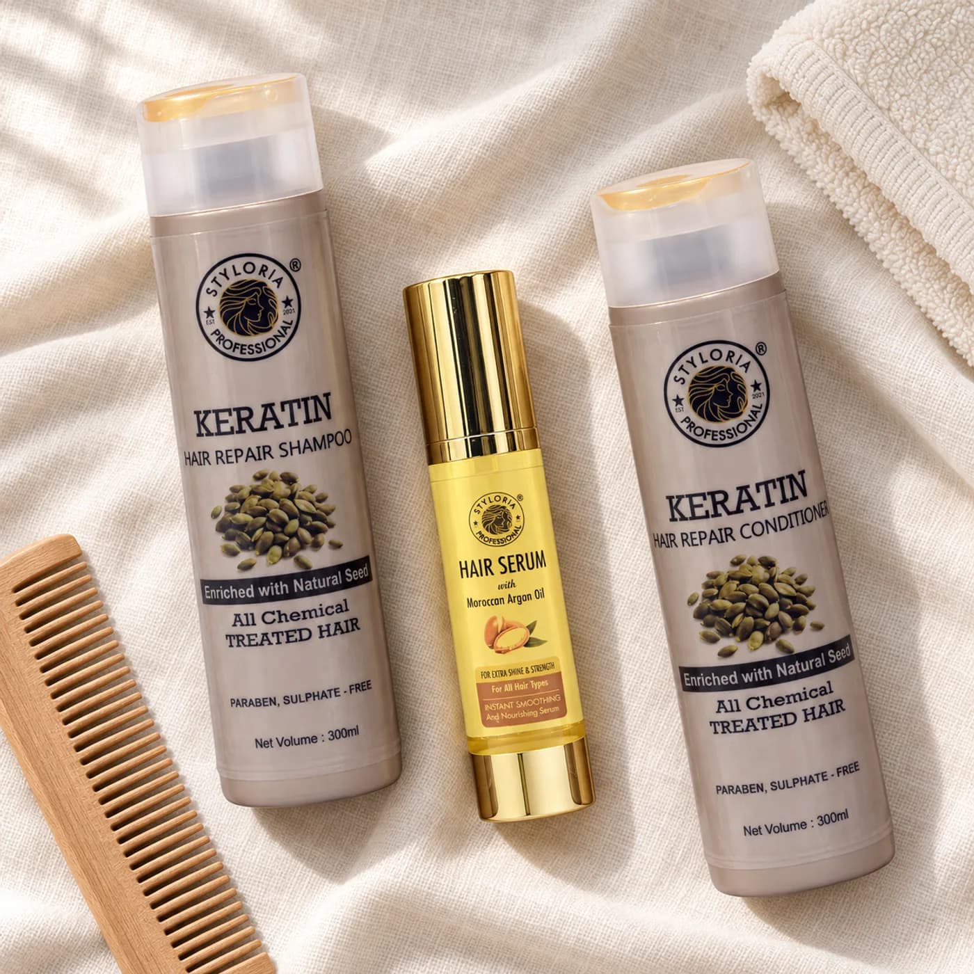 Styloria Professional Keratin Repair Trio 2 × 300 ml + 50 ml, image 2
