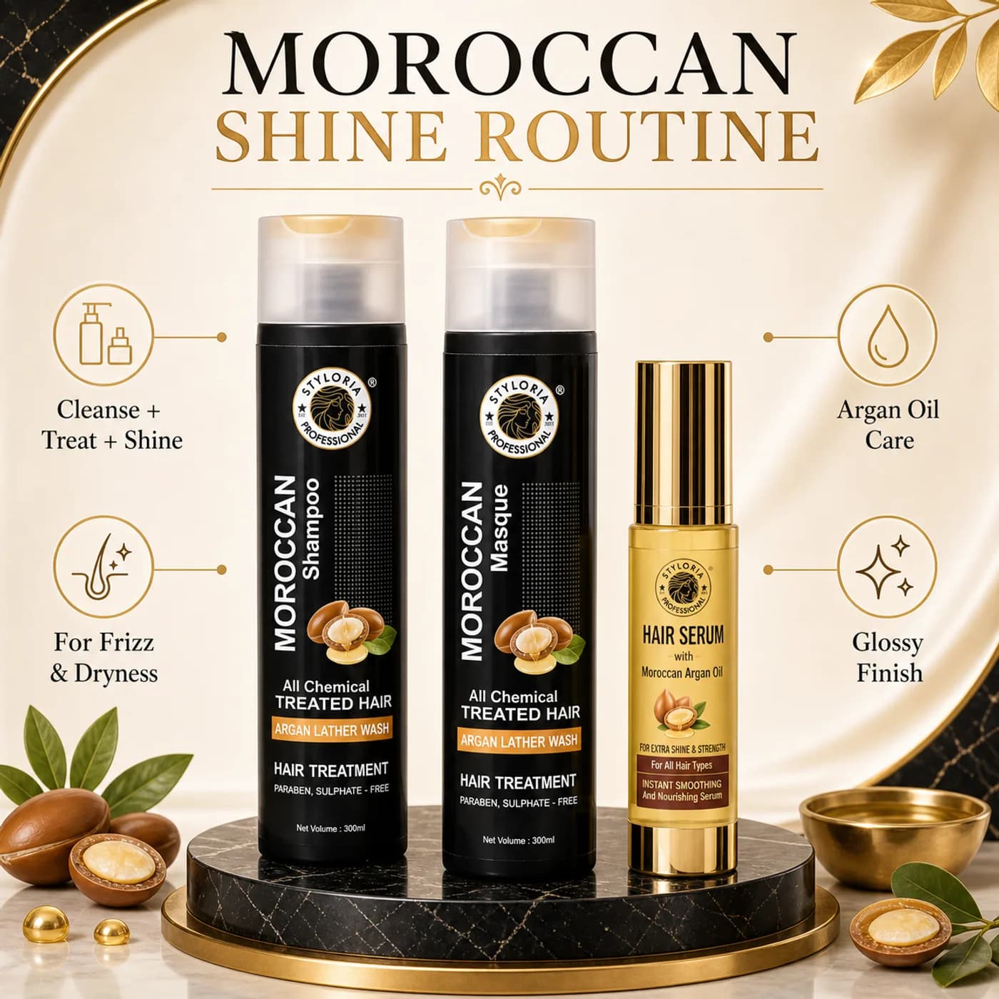 Styloria Professional Moroccan Argan Ritual 2 × 300 ml + 50 ml, image 3